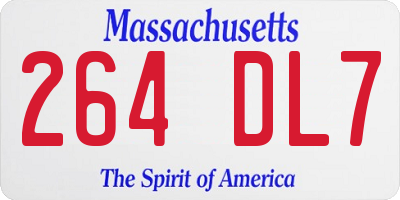 MA license plate 264DL7