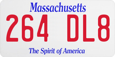 MA license plate 264DL8