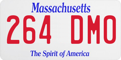 MA license plate 264DM0