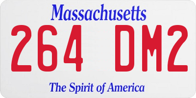 MA license plate 264DM2