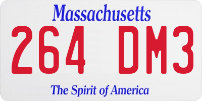 MA license plate 264DM3
