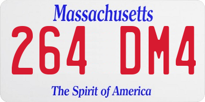 MA license plate 264DM4