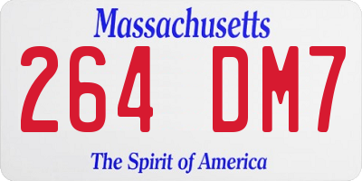 MA license plate 264DM7