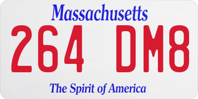 MA license plate 264DM8