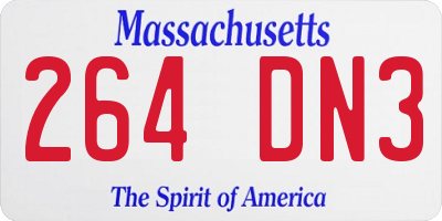 MA license plate 264DN3