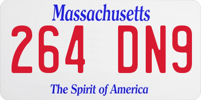 MA license plate 264DN9