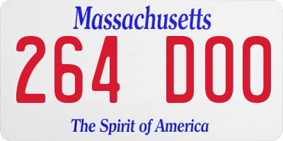 MA license plate 264DO0