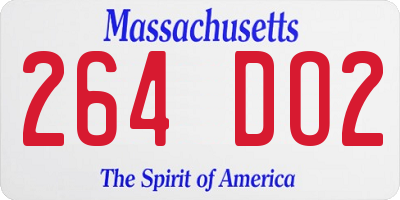 MA license plate 264DO2