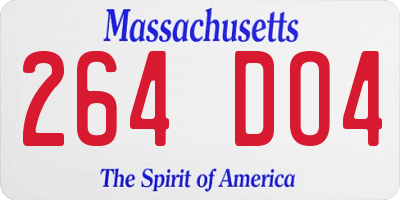 MA license plate 264DO4
