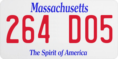 MA license plate 264DO5