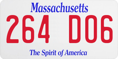 MA license plate 264DO6