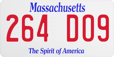 MA license plate 264DO9