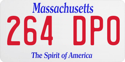 MA license plate 264DP0