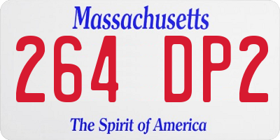 MA license plate 264DP2