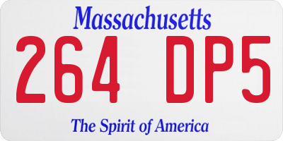 MA license plate 264DP5