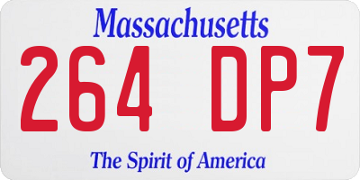 MA license plate 264DP7