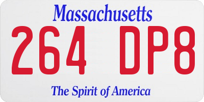 MA license plate 264DP8
