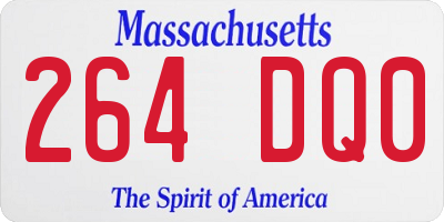 MA license plate 264DQ0