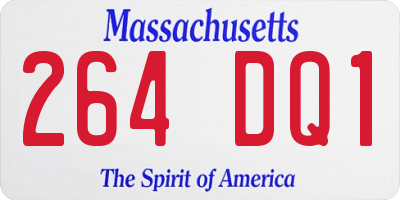 MA license plate 264DQ1