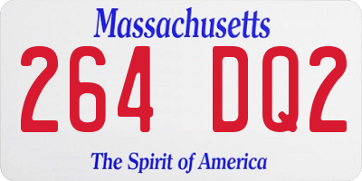 MA license plate 264DQ2