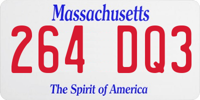 MA license plate 264DQ3