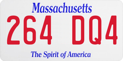 MA license plate 264DQ4