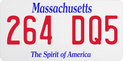 MA license plate 264DQ5
