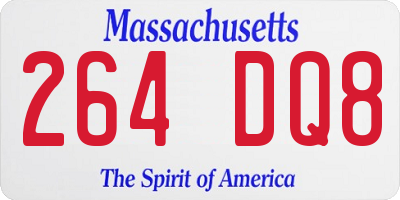 MA license plate 264DQ8