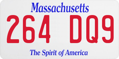 MA license plate 264DQ9