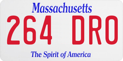 MA license plate 264DR0