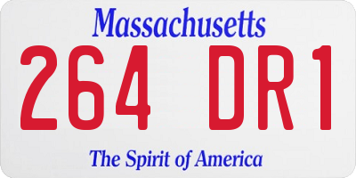 MA license plate 264DR1