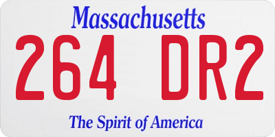 MA license plate 264DR2