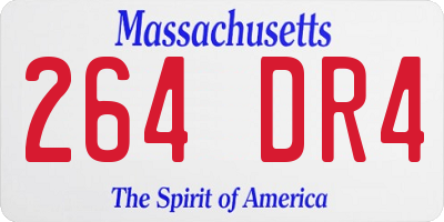MA license plate 264DR4