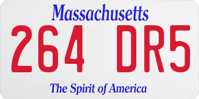 MA license plate 264DR5