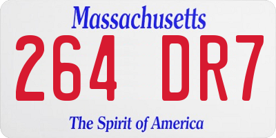 MA license plate 264DR7
