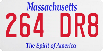MA license plate 264DR8