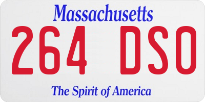 MA license plate 264DS0