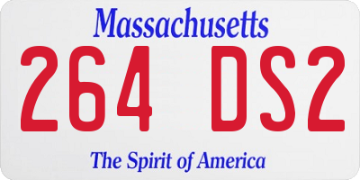 MA license plate 264DS2