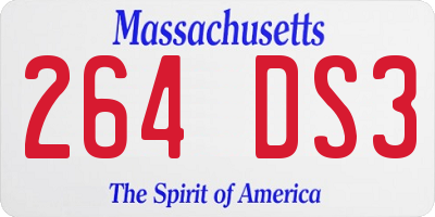 MA license plate 264DS3