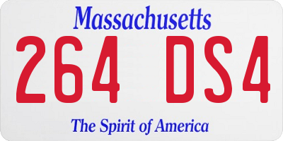 MA license plate 264DS4