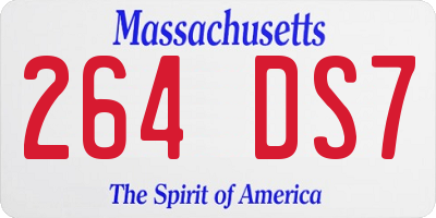 MA license plate 264DS7