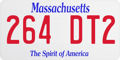 MA license plate 264DT2
