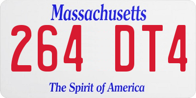 MA license plate 264DT4