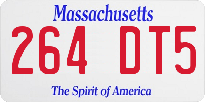 MA license plate 264DT5
