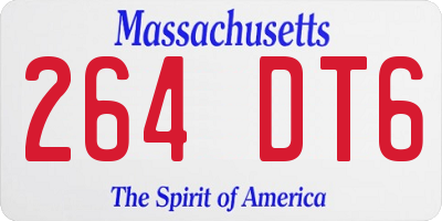 MA license plate 264DT6