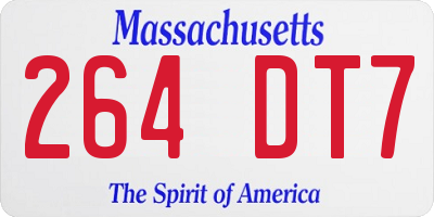 MA license plate 264DT7