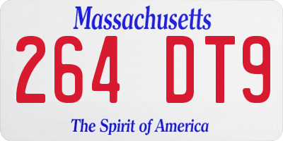 MA license plate 264DT9