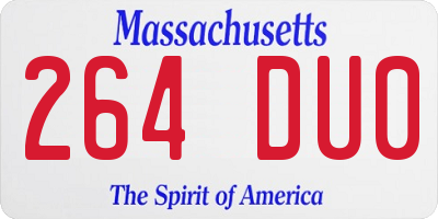 MA license plate 264DU0