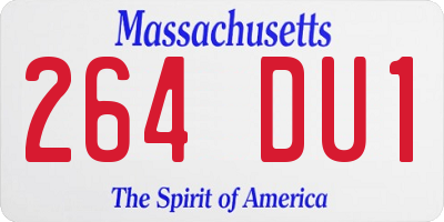 MA license plate 264DU1