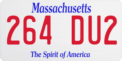 MA license plate 264DU2